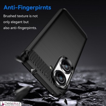 Carbon guminis dėklas - juodas (Asus Zenfone 9/Zenfone 10)